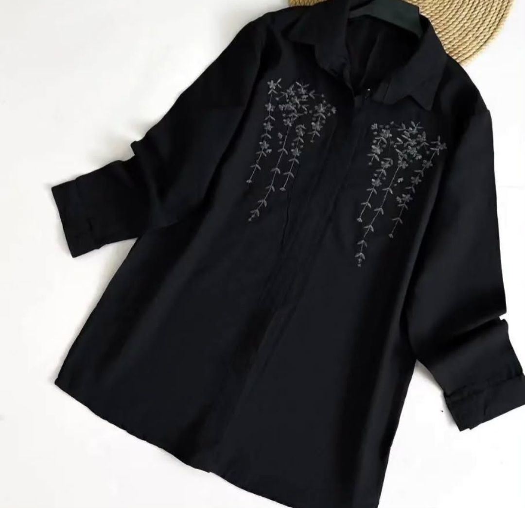 مانتو مشکی بابوس گلدوزی