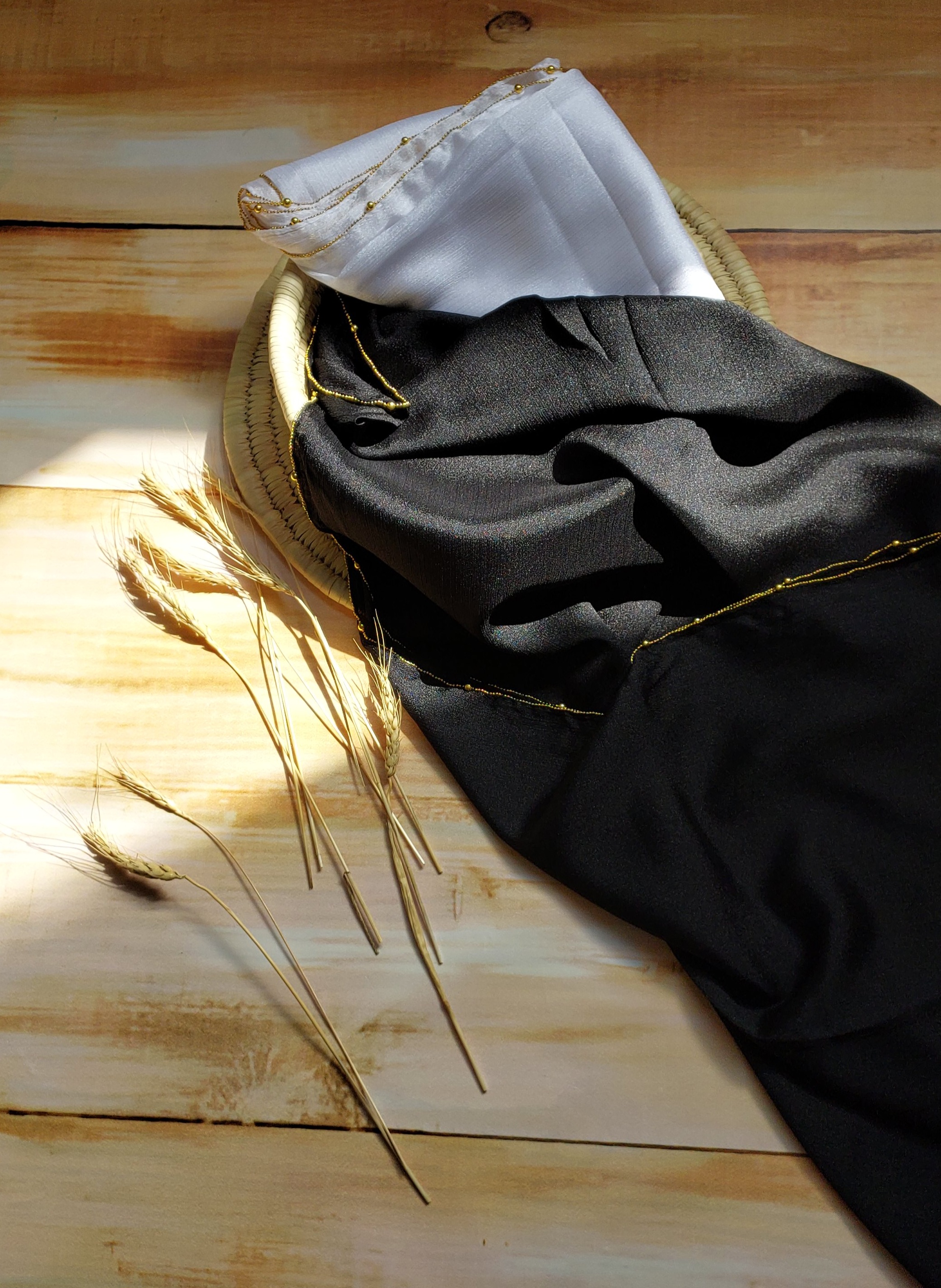 شال حریر کریستال زنجیر دار مجلسی