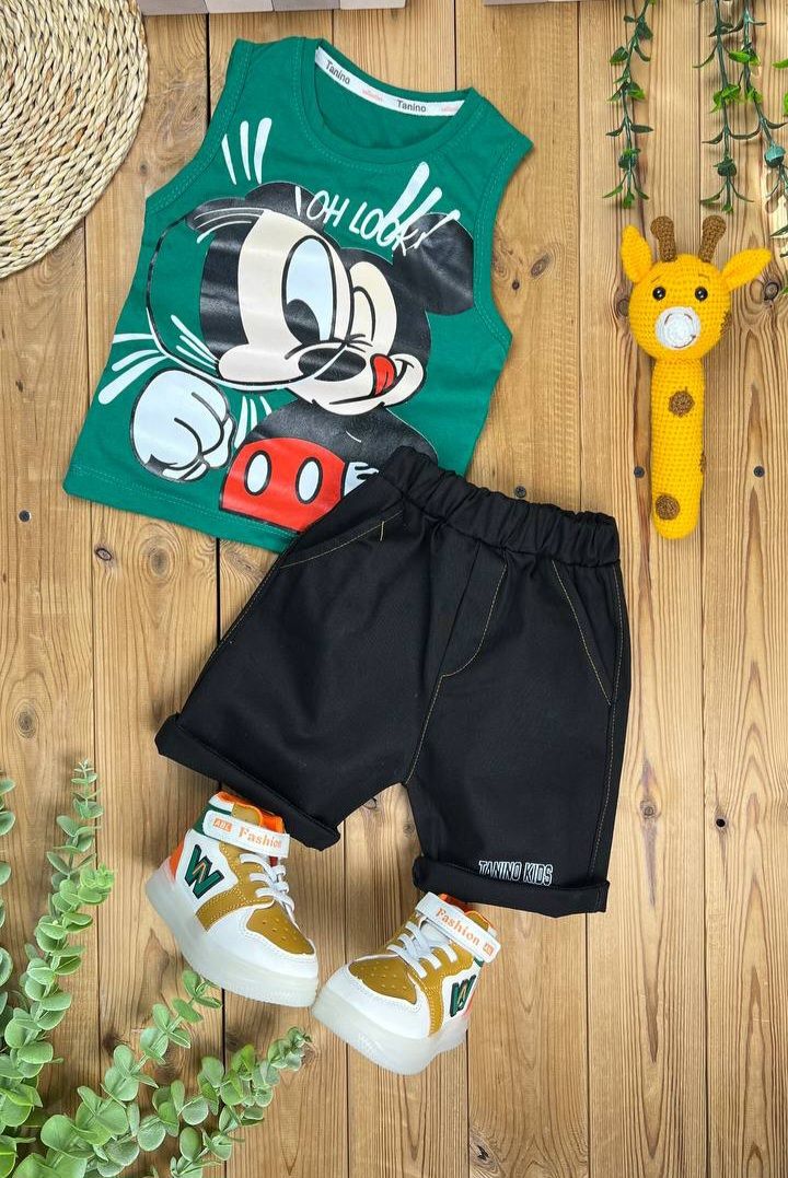 ست رکابی نخ پنبه میکی موس پسرانه