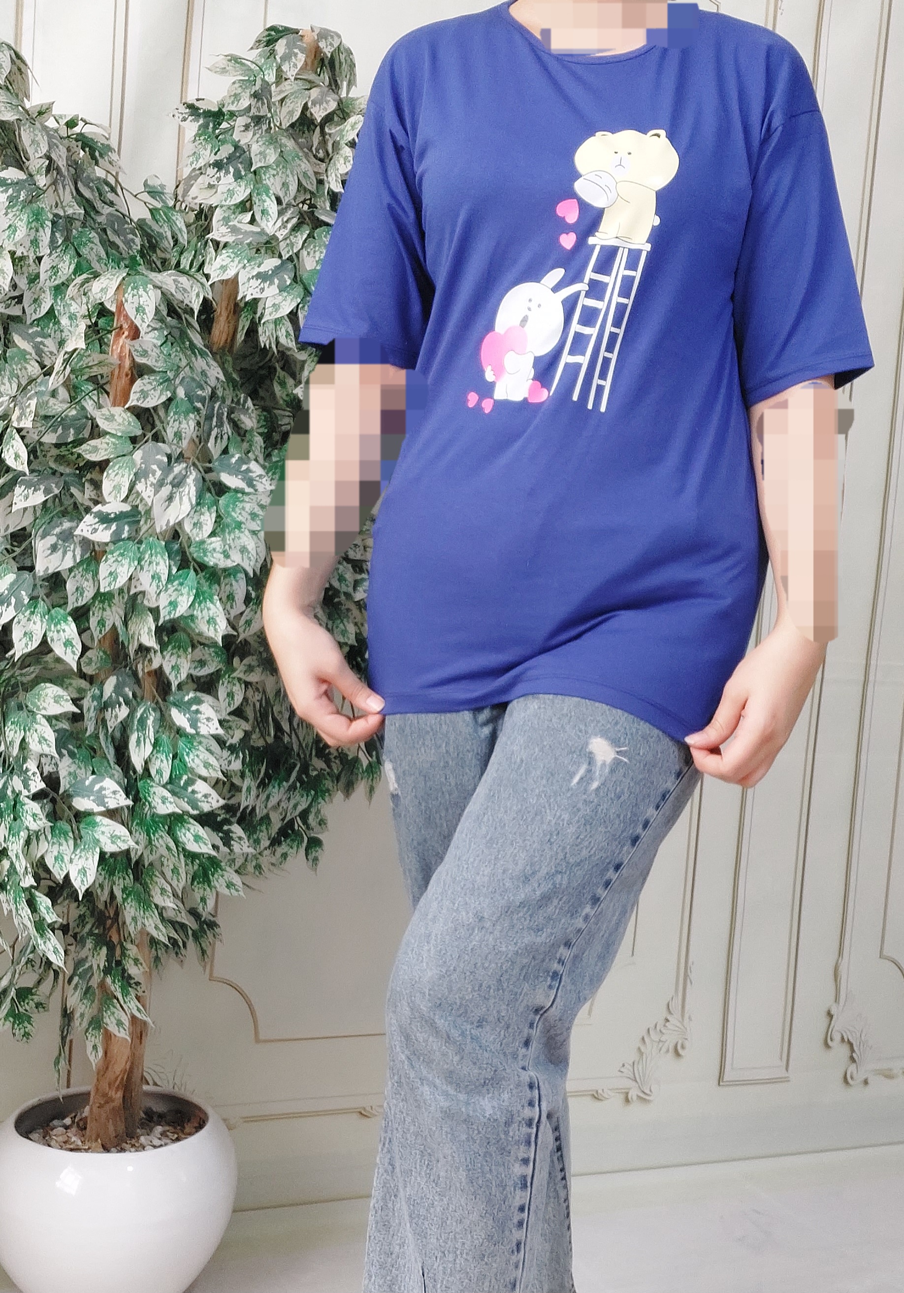 تیشرت لانگ عروسکی سوپر پنبه زنانه