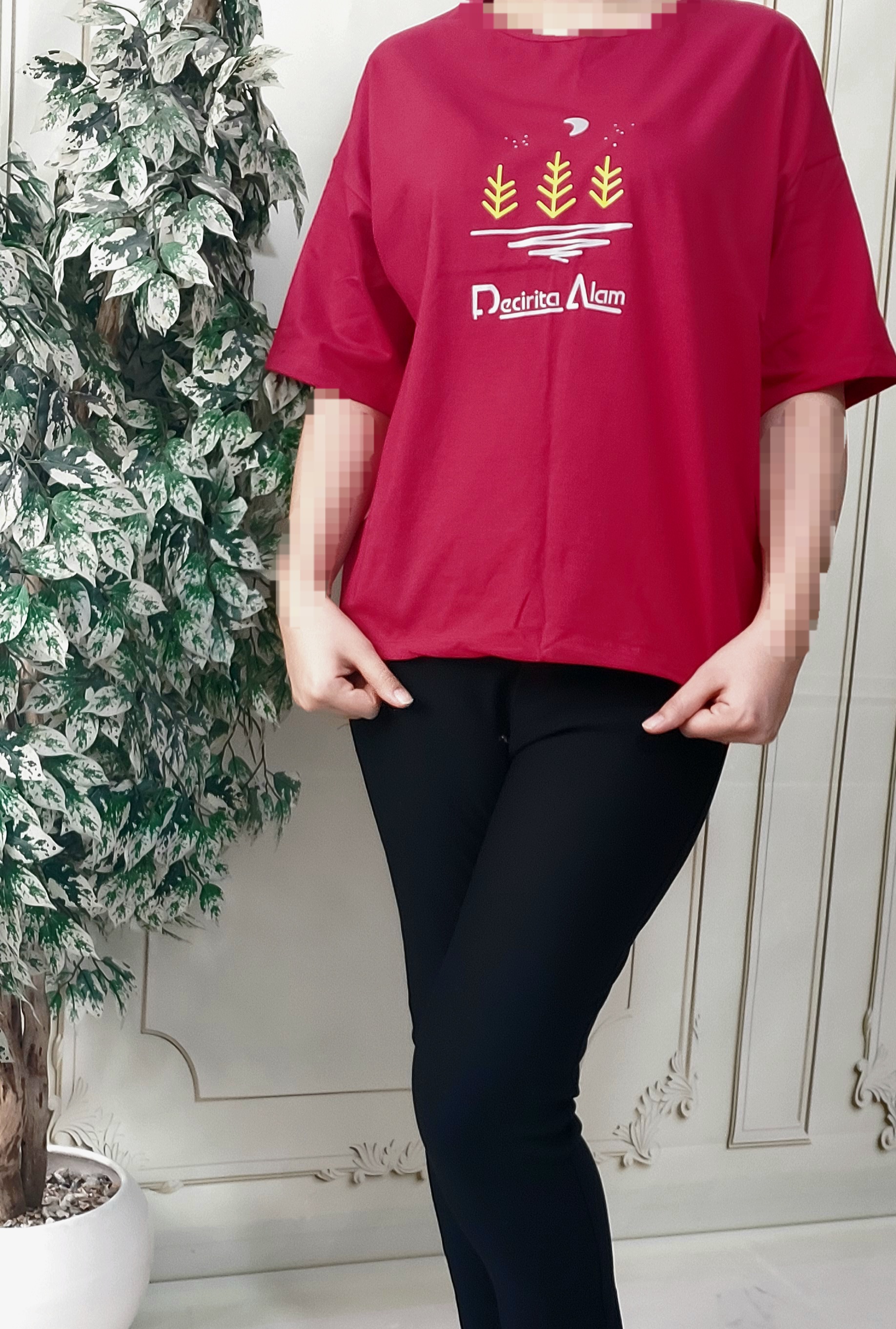 تیشرت باکسی زنانه سوپرپنبه فری سایز