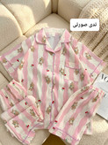 ست سه تیکه پیژامه زنانه وارداتی نخ پنبه فری سایز