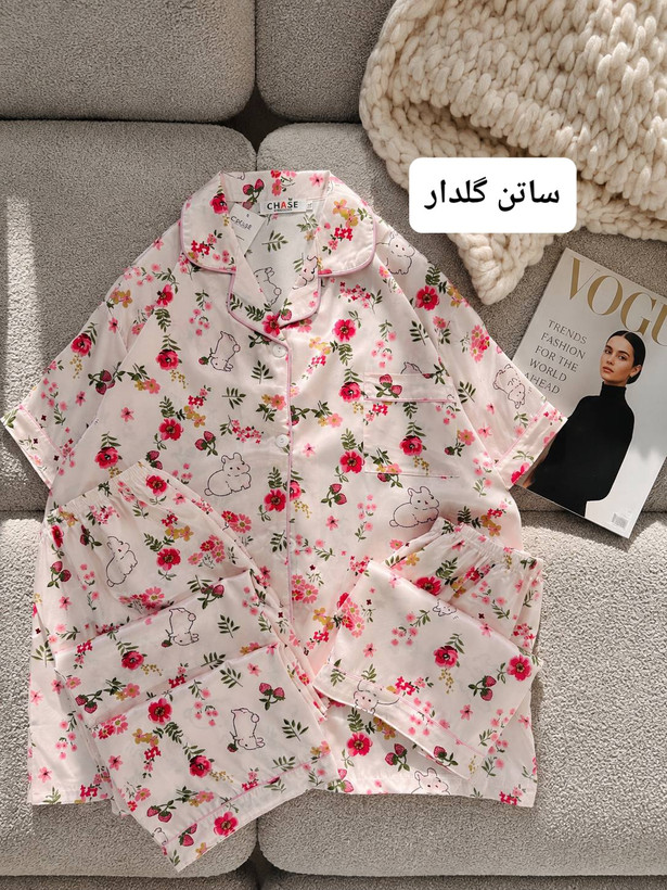 ست سه تیکه پیژامه زنانه وارداتی نخ پنبه فری سایز