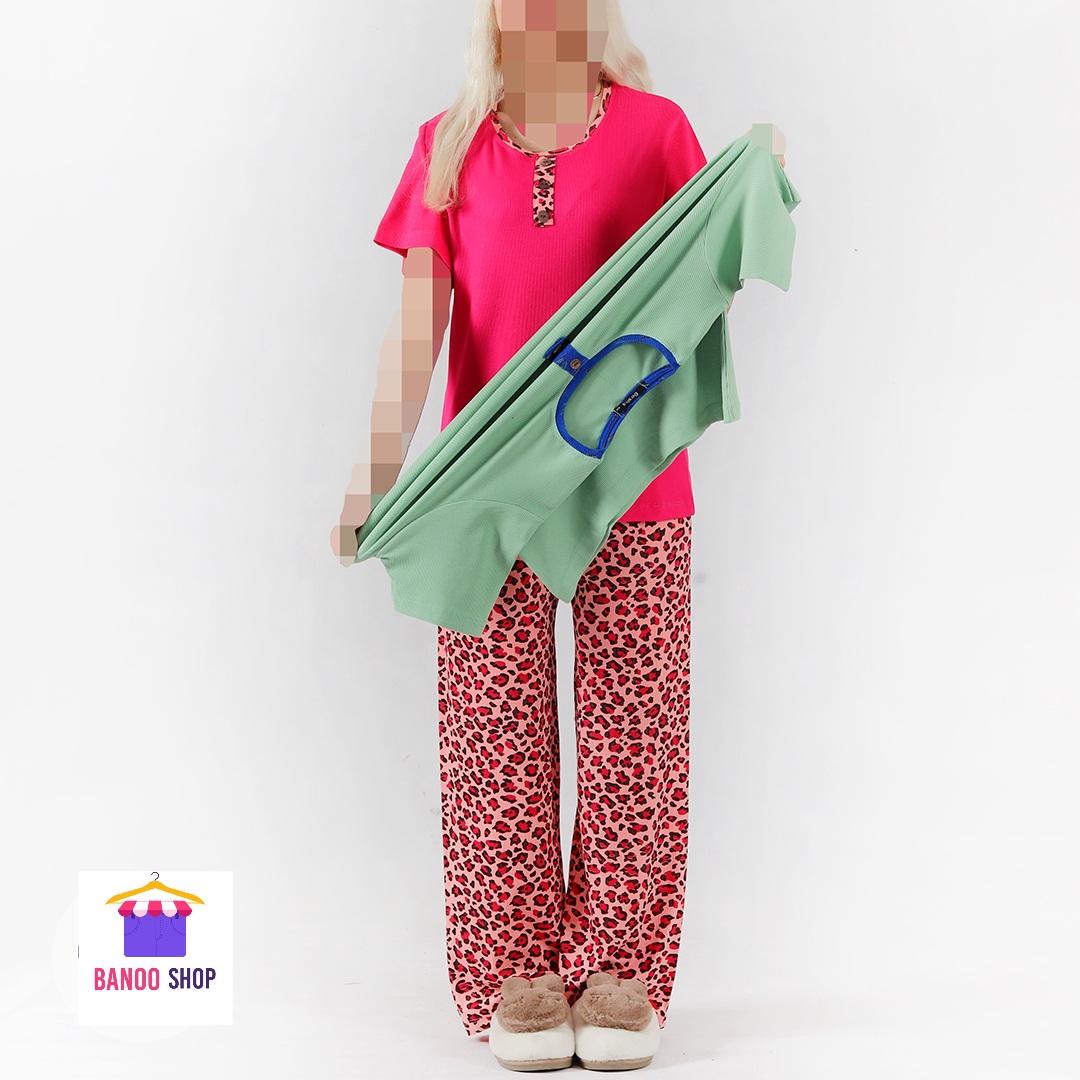 ست تیشرت شلوار زنانه کبریتی سایزبزرگ فری سایز
