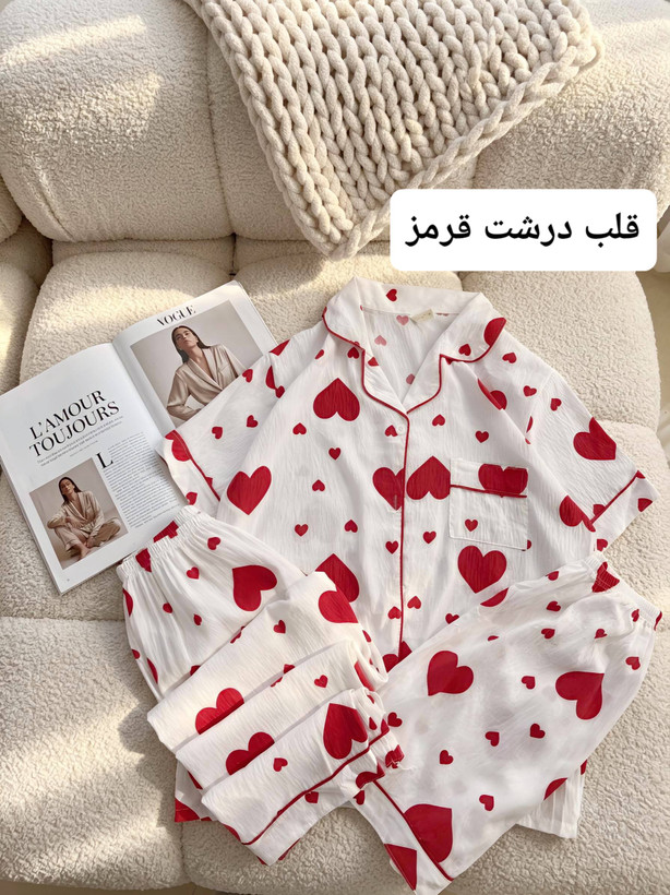 ست سه تیکه پیژامه زنانه وارداتی نخ پنبه فری سایز