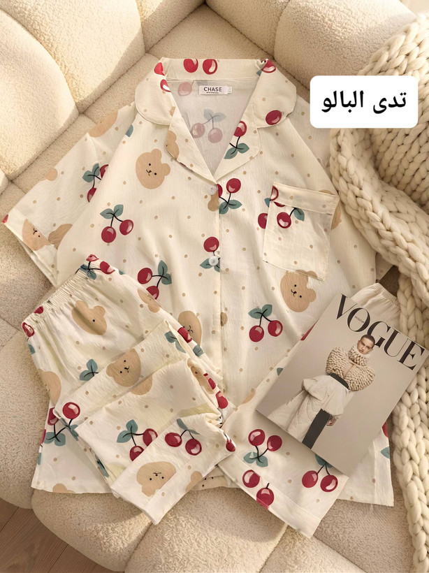 ست سه تیکه پیژامه زنانه وارداتی نخ پنبه فری سایز